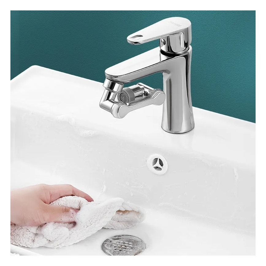 REA-B0660 - Embout pivotant pour robinet de lavabo, chromé brillant