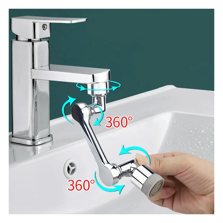 REA-B0660 - Embout pivotant pour robinet de lavabo, chromé brillant