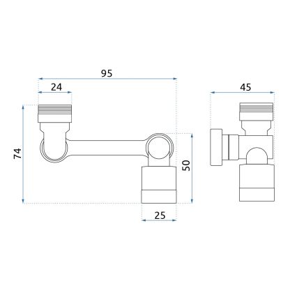 REA-B0660 - Embout pivotant pour robinet de lavabo, chromé brillant