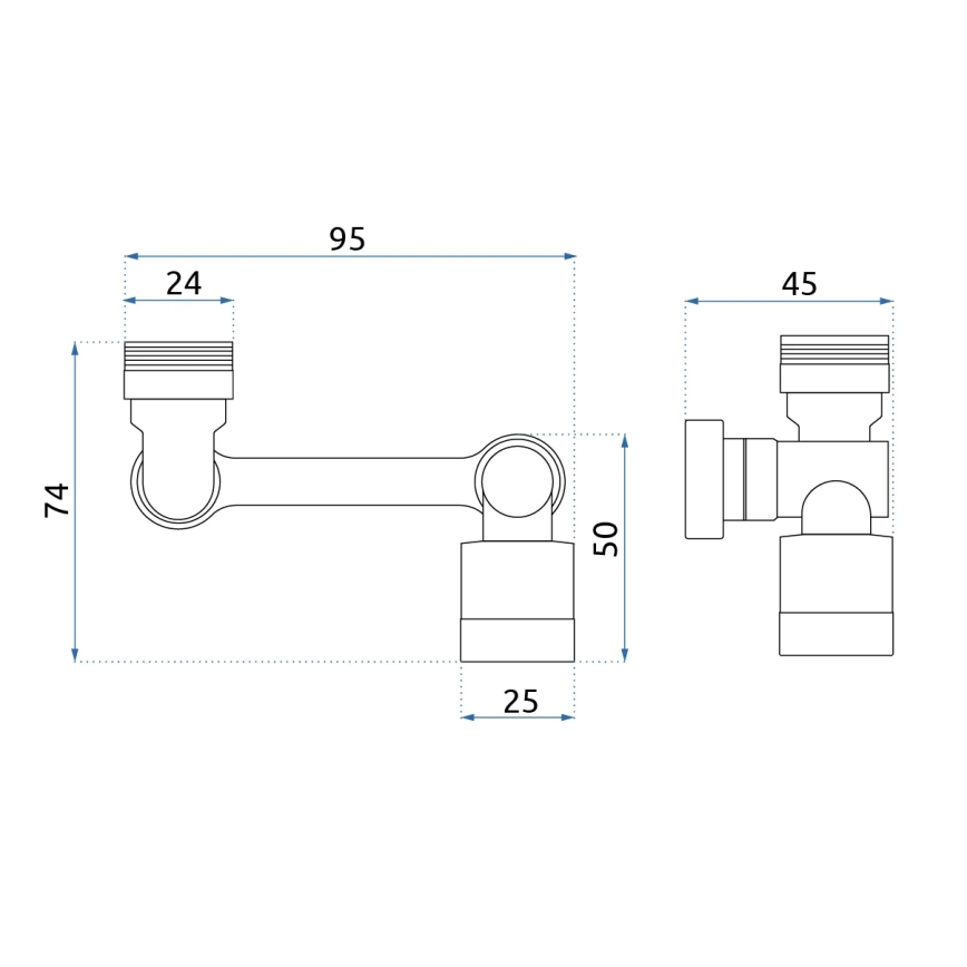 REA-B0660 - Embout pivotant pour robinet de lavabo, chromé brillant