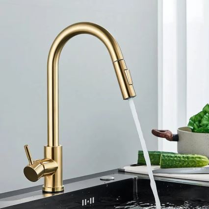 REA-B0669 - Mitigeur d'évier à douchette extractible FRESH 39,5 cm doré