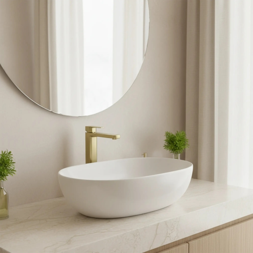 REA-B0977 - Mitigeur pour lavabo ARLO 30 cm, finition or brossé