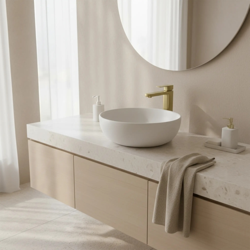 REA-B0977 - Mitigeur pour lavabo ARLO 30 cm, finition or brossé