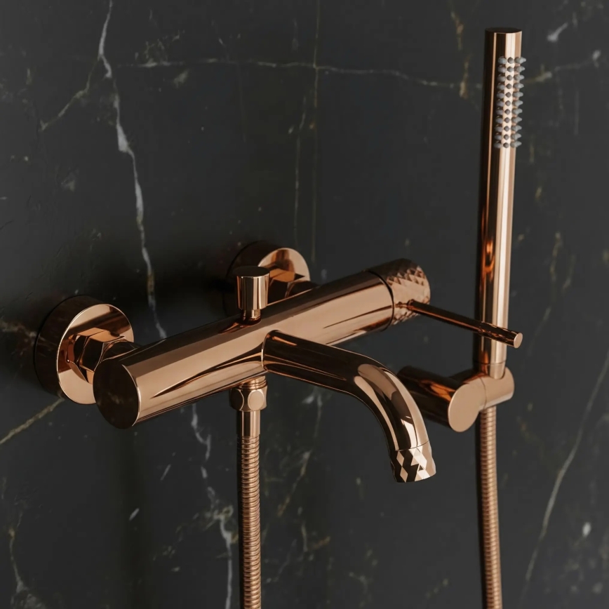 REA-B0980 - Ensemble de baignoire LUNGO DIAMOND, finition cuivre brossé