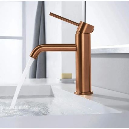 REA-B1112 - Mitigeur pour lavabo LUNGO 16,5 cm, finition cuivre brossé