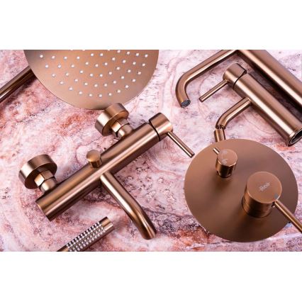 REA-B1112 - Mitigeur pour lavabo LUNGO 16,5 cm, finition cuivre brossé