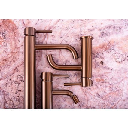 REA-B1112 - Mitigeur pour lavabo LUNGO 16,5 cm, finition cuivre brossé