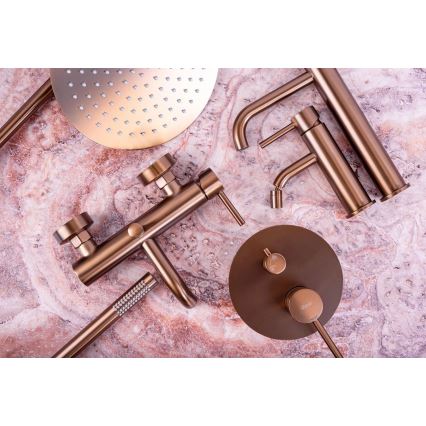 REA-B1112 - Mitigeur pour lavabo LUNGO 16,5 cm, finition cuivre brossé