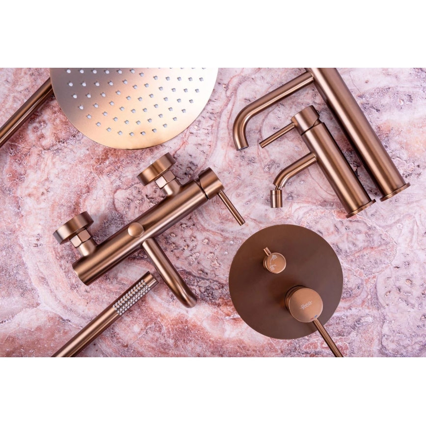 REA-B1112 - Mitigeur pour lavabo LUNGO 16,5 cm, finition cuivre brossé