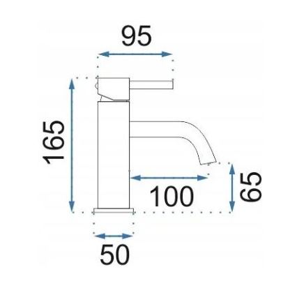 REA-B1112 - Mitigeur pour lavabo LUNGO 16,5 cm, finition cuivre brossé