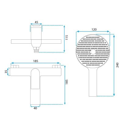 REA-B1128 - Ensemble de baignoire AVALON noir