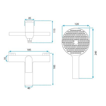 REA-B1129 - Ensemble de baignoire AVALON doré