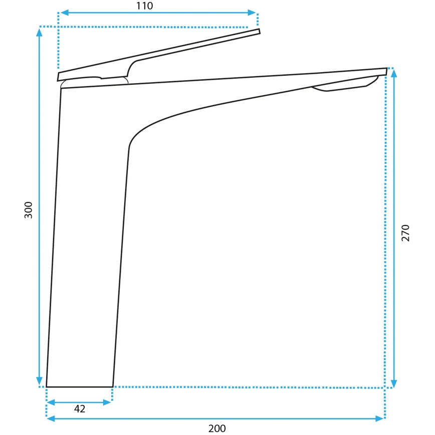 REA-B2704 - Mitigeur de lavabo AVALON 30 cm titane