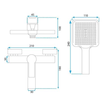 REA-B3007 - Ensemble pour baignoire ARGUS, finition cuivre brossé