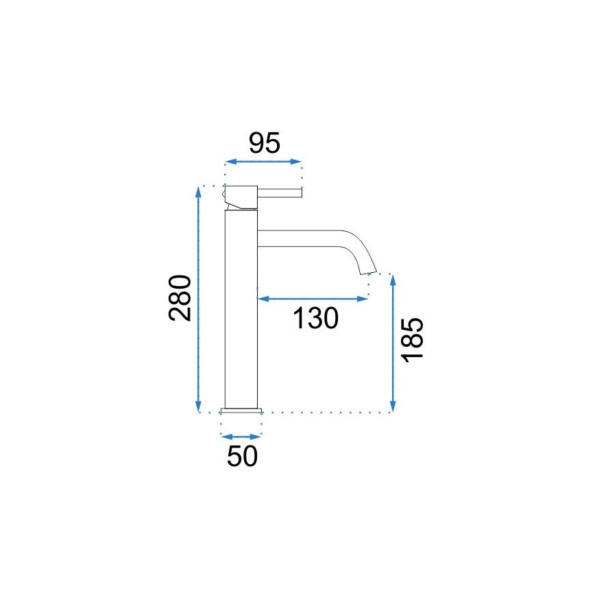 REA-B4104 - Mitigeur pour lavabo LUNGO 28 cm chromé brillant