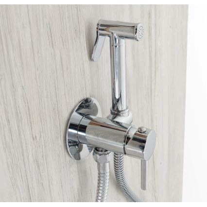 REA-B4106 - Mitigeur pour bidet avec douchette pour installation encastrée LUNGO chrome brillant