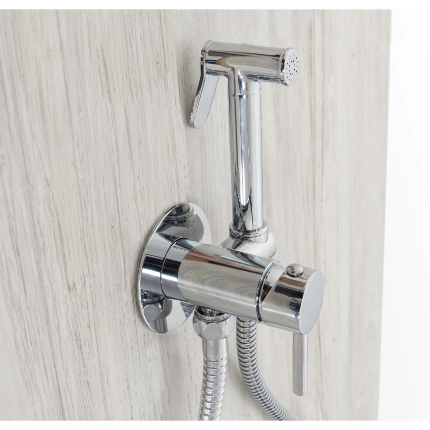 REA-B4106 - Mitigeur pour bidet avec douchette pour installation encastrée LUNGO chrome brillant