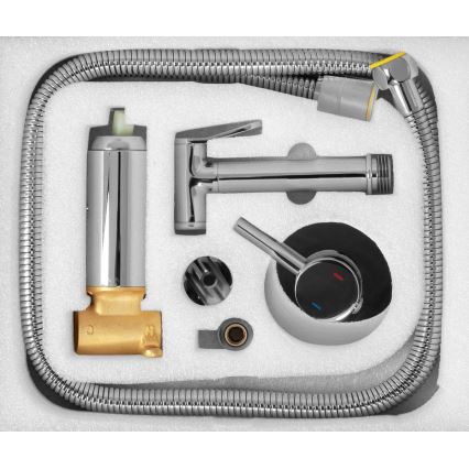 REA-B4106 - Mitigeur pour bidet avec douchette pour installation encastrée LUNGO chrome brillant