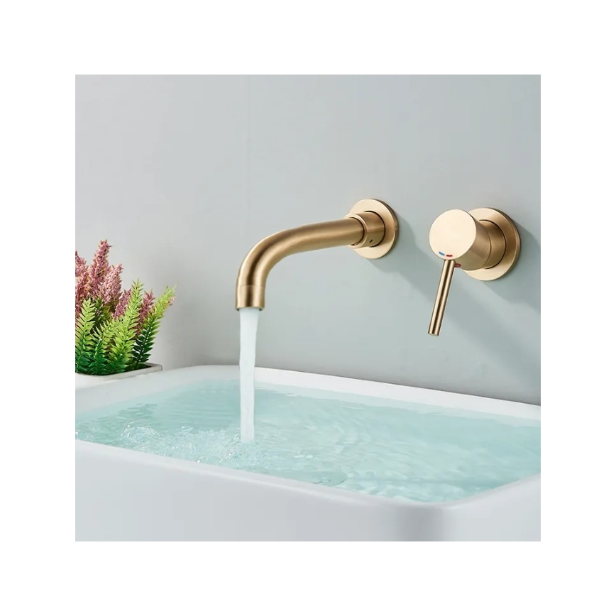 REA-B4109 - Mitigeur pour lavabo encastrable LUNGO, finition dorée brossée