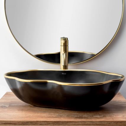 REA-B4526 - Mitigeur pour lavabo LUNGO 28 cm doré brossé