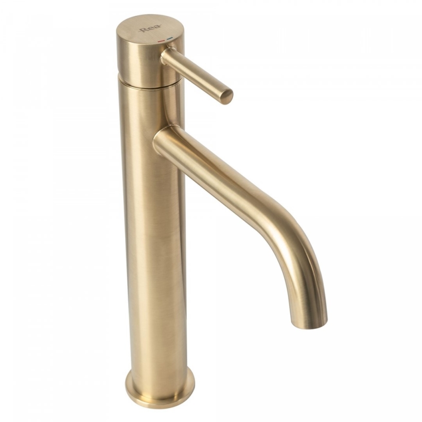 REA-B4526 - Mitigeur pour lavabo LUNGO 28 cm doré brossé