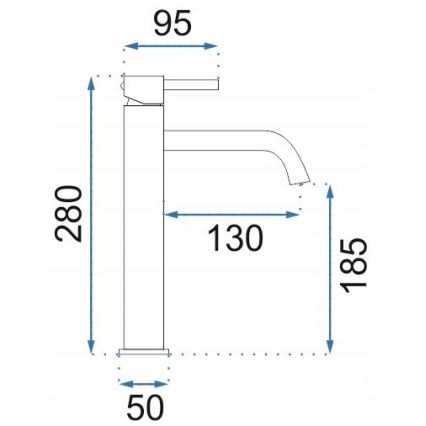 REA-B4526 - Mitigeur pour lavabo LUNGO 28 cm doré brossé