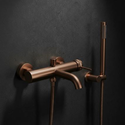 REA-B4567 - Ensemble pour baignoire LUNGO en cuivre brossé