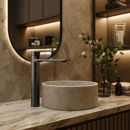 REA-B4584 - Mitigeur de lavabo STORM 29,5 cm finition titane