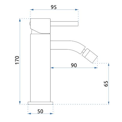 REA-B4702 - Mitigeur de bidet LUNGO 17 cm doré brossé