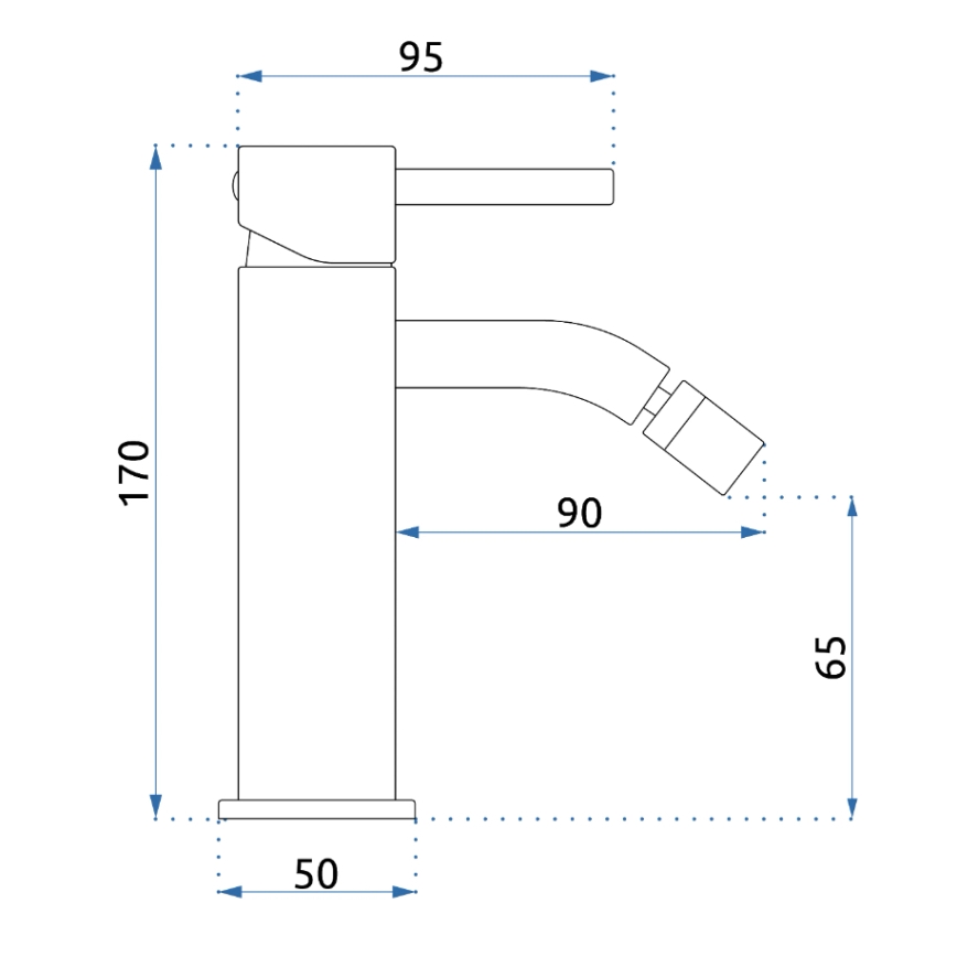 REA-B4702 - Mitigeur de bidet LUNGO 17 cm doré brossé