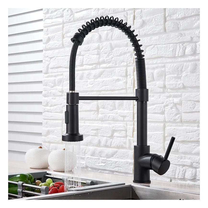 REA-B4820 - Mitigeur d'évier avec douchette extractible COLIN 42,5 cm noir