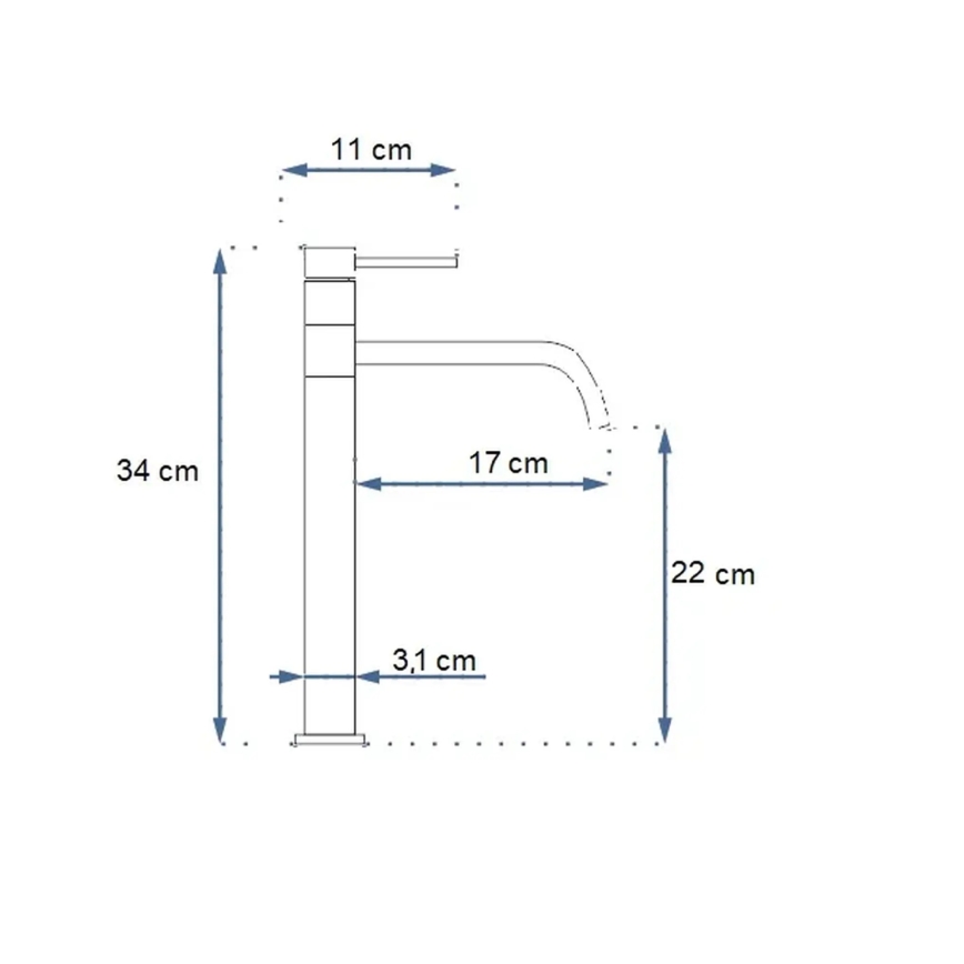 REA-B5002 - Mitigeur de lavabo LUGANO 34 cm doré