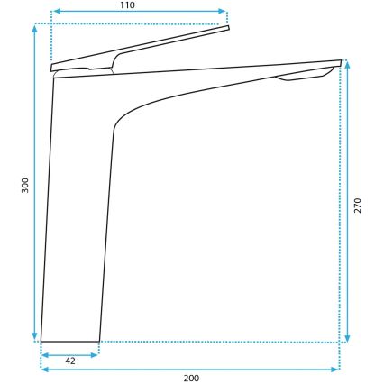 REA-B5060 - Mitigeur de lavabo AVALON 30 cm chromé brillant