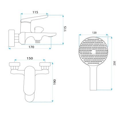 REA-B5063 - Ensemble de baignoire MARCO titane