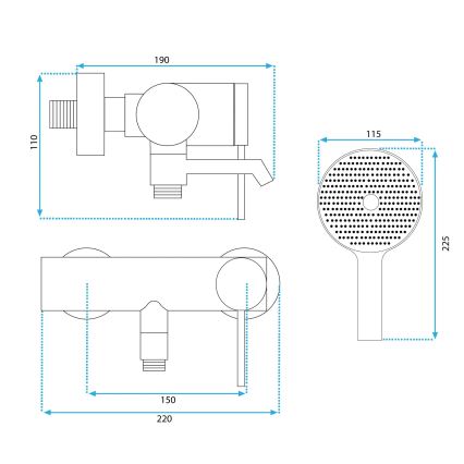 REA-B5099 - Ensemble de robinetterie pour baignoire FOSS noir mat
