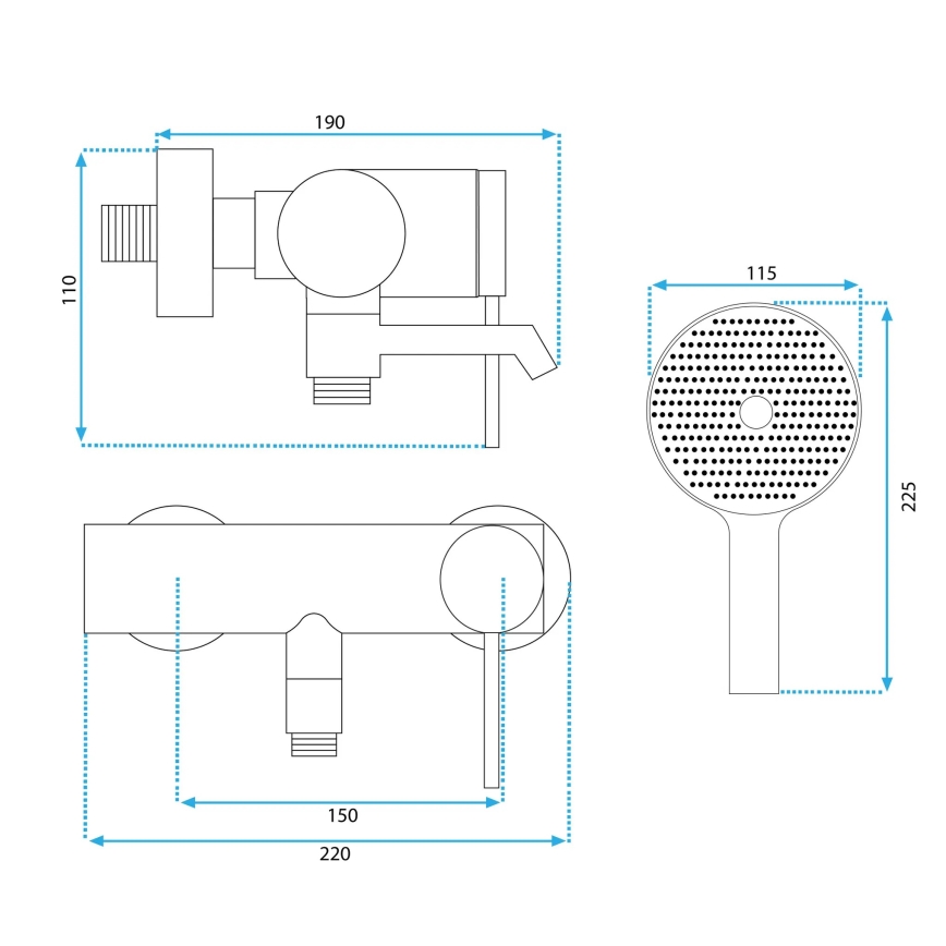 REA-B5099 - Ensemble de robinetterie pour baignoire FOSS noir mat