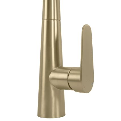 REA-B5312 - Mitigeur d'évier ROSS 43 cm avec douchette extractible, finition dorée brossée