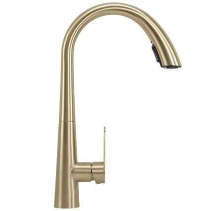 REA-B5312 - Mitigeur d'évier ROSS 43 cm avec douchette extractible, finition dorée brossée