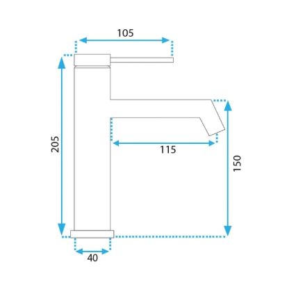 REA-B5316 - Mitigeur de lavabo FOSS 20,5 cm doré brossé