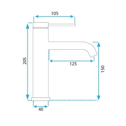 REA-B5323 - Mitigeur pour lavabo CLIF 20,5 cm doré brossé