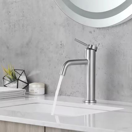 REA-B5324 - Mitigeur de lavabo CLIF 20,5 cm en acier brossé