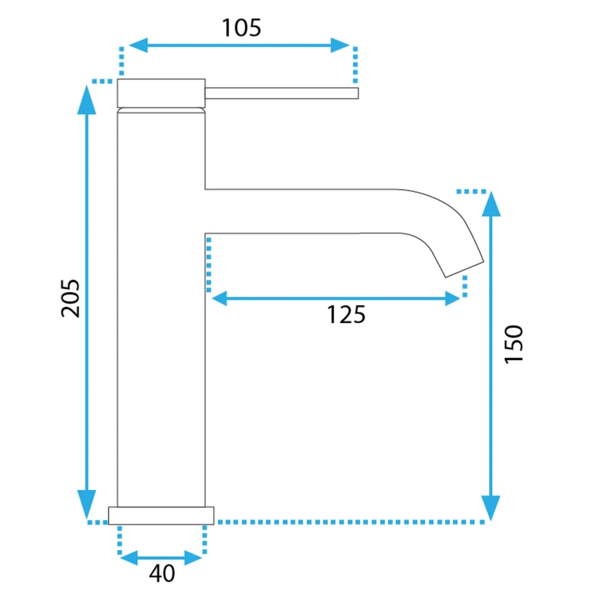 REA-B5324 - Mitigeur de lavabo CLIF 20,5 cm en acier brossé