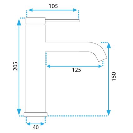REA-B5324 - Mitigeur pour lavabo CLIF 20,5 cm en acier brossé