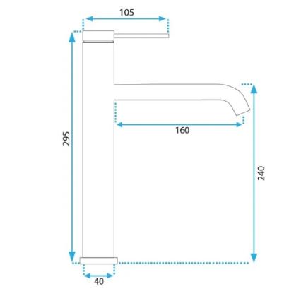 REA-B5325 - Mitigeur de lavabo CLIF 29,5 cm noir mat