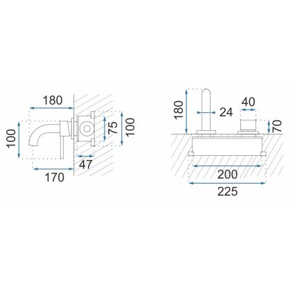REA-B5332 - Mitigeur pour lavabo encastré OWEN noir