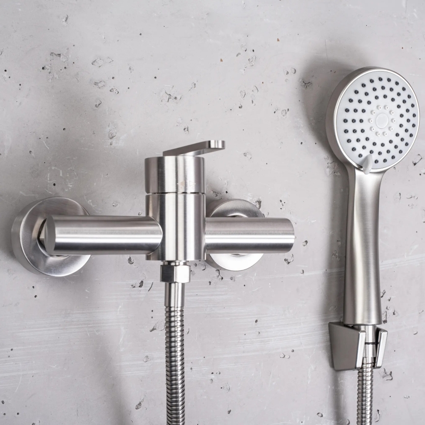 REA-B5502 - Ensemble de douche avec mitigeur ONTARIO, finition nickel