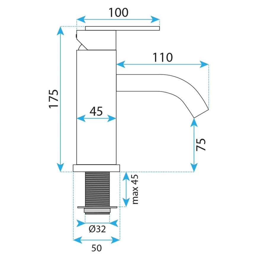 REA-B5505 - Mitigeur pour lavabo ONTARIO 17,5 cm, finition or brossé