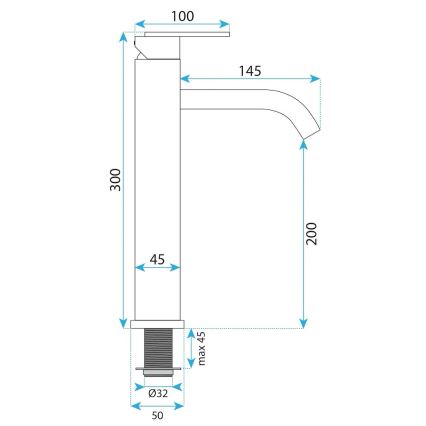 REA-B5510 - Mitigeur de lavabo ONTARIO 30 cm, finition nickel