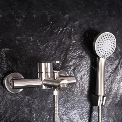 REA-B5514 - Ensemble de baignoire avec mitigeur ONTARIO, finition acier brossé