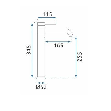 REA-B6100 - Mitigeur de lavabo LUNGIS 34,5 cm chromé brillant